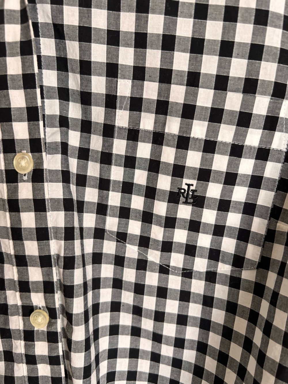 Ralph Lauren Sleeveless Gingham Tie-Front Shirt - Black & White - Picture 4 of 7